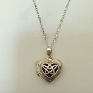 Sterling Silver Celtic Heart Locket Necklace – 18” Chain (7g)